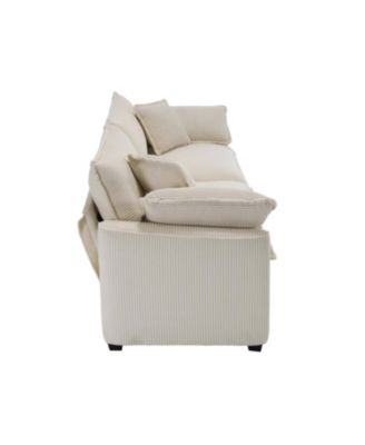  Corduroy 2-Seater Sofa with Pillows
