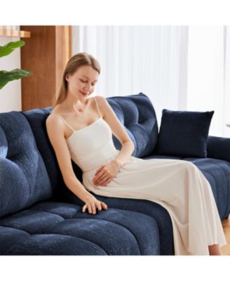 Ergonomic Sofa & Ottoman Set - Blue