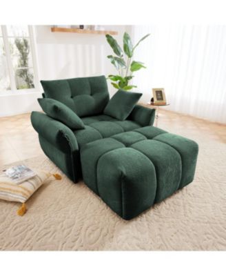 Ergonomic Sofa & Ottoman Set - Modern Lounge Chair