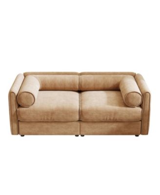 Camel Chenille 2-Seater Sofa with Storage