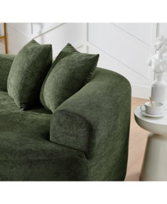 Modern Cloud Green Chenille Curved Sectional Sofa