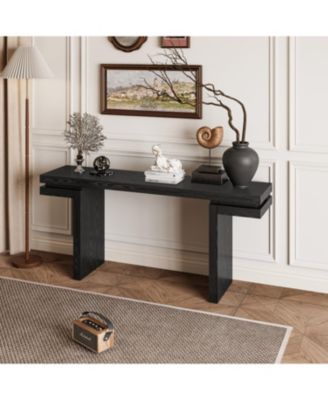 66" Wide Wood Console Table - Sofa/Entryway - Black