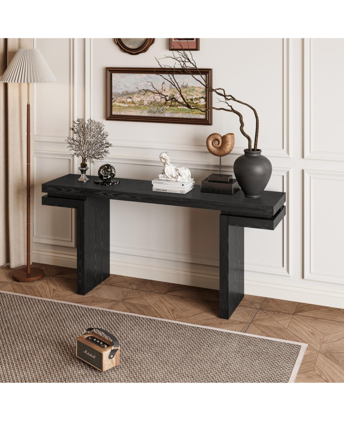 Streamdale Furniture 66" Wide Wood Console Table - Sofa/Entryway - Black