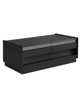 Modern Rectangle Coffee Table with Drawers & Shelves