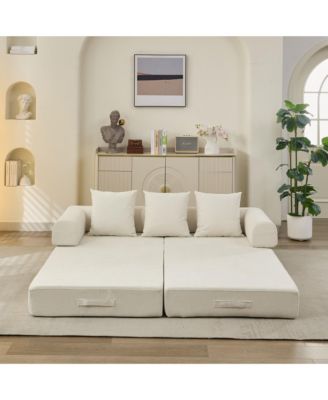 Convertible Folding Mattress Couch - Beige