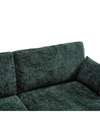  Modern Chenille 2-Seater Sofa w/ LED, USB & Storage