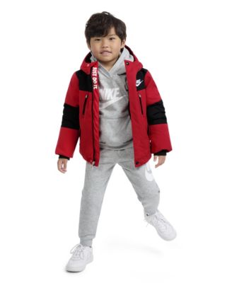 Boys 4-7 Outdoor Woven Hooded Color Blocked Jacket