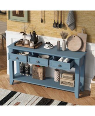 Streamdale 55.4" Modern Console Table with 3 Drawers & Metal Handles