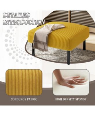 Corduroy Ottoman Footstool with Legs