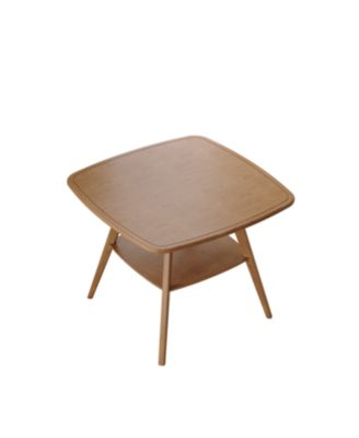 Streamdale Modern Wooden Dining Table with Storage Shelf, Walnut Finish