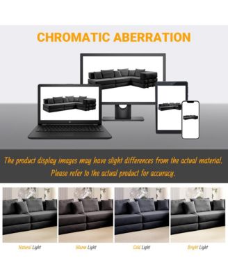 Oversized Modular Sectional Sofa Couch Set with 6 Pillows