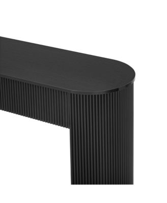 Fluted Entryway Console Table with Drawers (Black