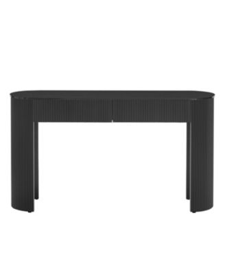 Fluted Entryway Console Table with Drawers (Black