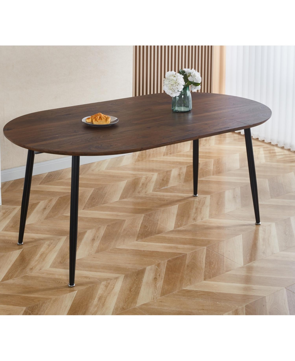 Streamdale Furniture Extensible Walnut Table - 100/140/180cm
