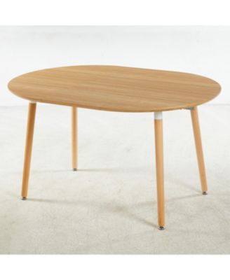 Extensible Oak Table- Wood Leg, MDF Top, 100/140/180x100x75cm