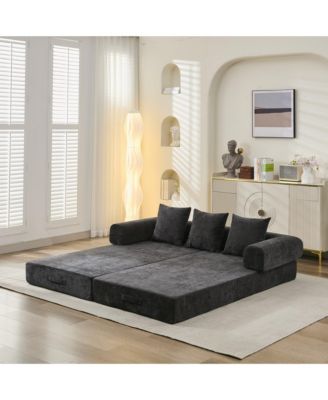 Comfy Convertible Folding Mattress Couch - Black