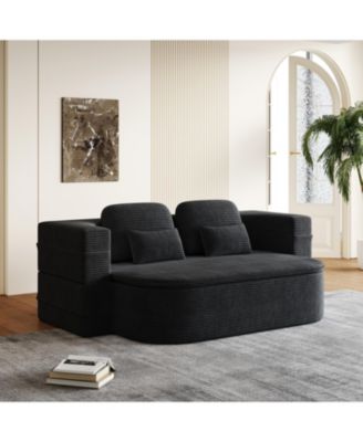 75" Foldable Sofa Bed with Blanket