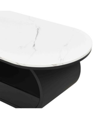 Modern Oval Coffee Table w/ Storage Drawer