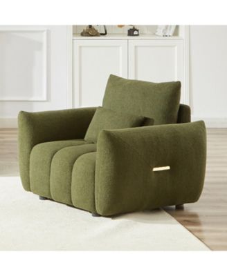36.8" Teddy Fabric Sofa - Modern Lounge Chair, Green