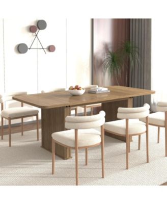 Streamdale Modern Wood Dining Table with Pedestal