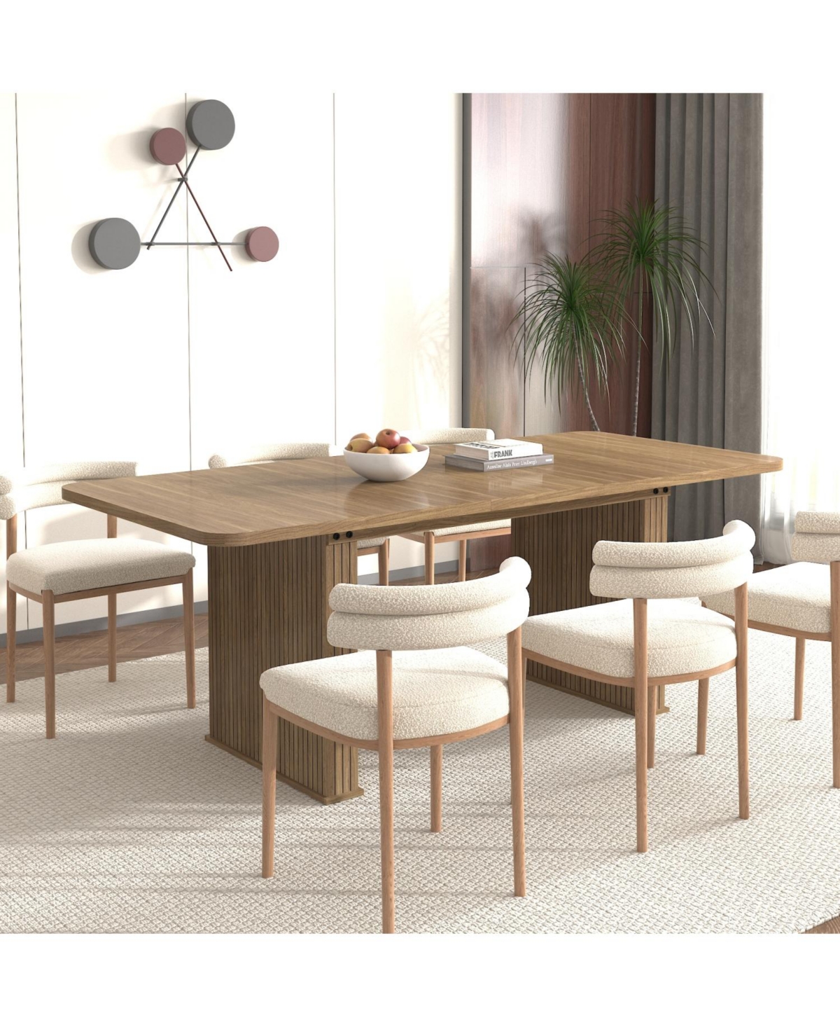 Streamdale Furniture Streamdale Modern Wood Dining Table with Pedestal