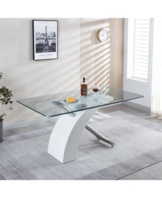 Luxury Glass Top Dining Table - Modern Design