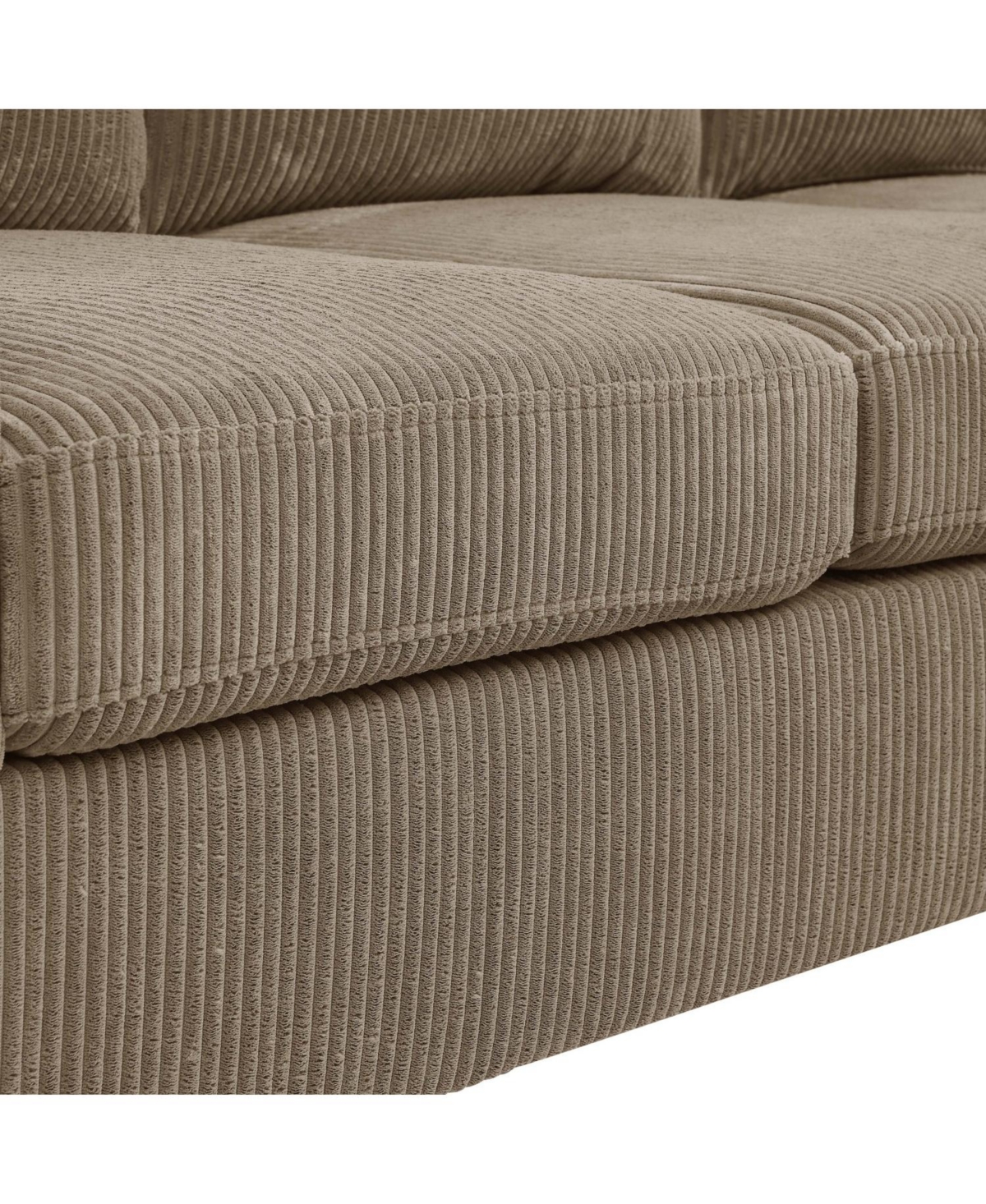 Streamdale Furniture Savannah Modular Corduroy Sectional Sofa with Ottoman