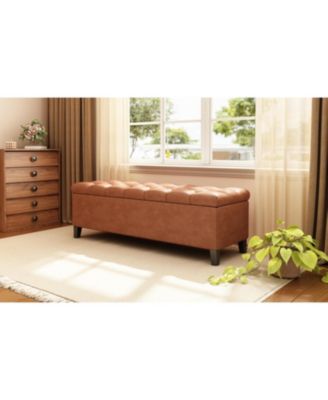 Upholstered Button Tufted Storage Ottoman