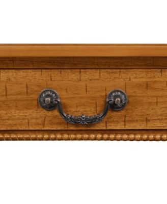 Wooden Coffee Table with Drawer & Gourd Legs (Natural)