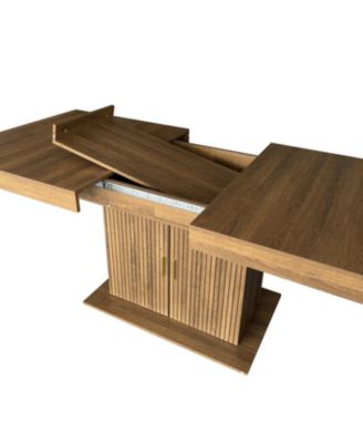 Seats 6-10 Expandable Dining Table with Storage