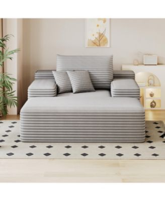 Chaise Lounge Chair Indoor Oversized Sofa Bed Sleeper Couch Plush Faux Fur