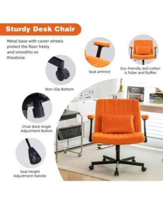  Orange Velvet Criss Cross Office Chair