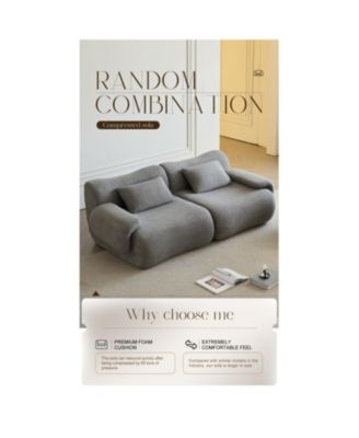 Memory Foam 2-Seater Sofa in a Box - Light Grey
