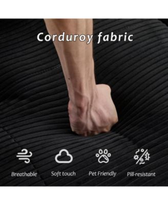 Modern Memory Foam Corduroy Sectional Sofa (Black