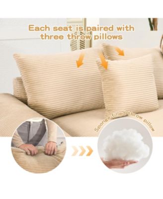 Oversized Modular Sectional (with Ottoman) Corduroy Cloud Design Couch