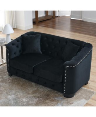 3-seater + 2-seater Combination sofa.Velvet black