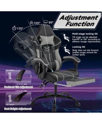 Gaming chair with footrest and lumbar backrest