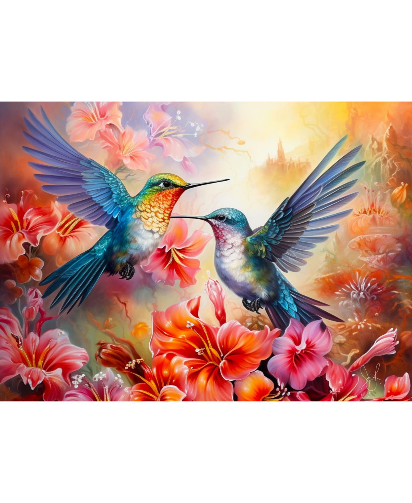 Детский пазл SunsOut Hummingbird Love 500 piece Jigsaw Puzzle for Adults Large Pieces — фото 4