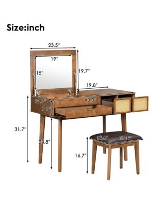 Versatile Makeup Vanity Table with Hidden Mirror & Ample Storage