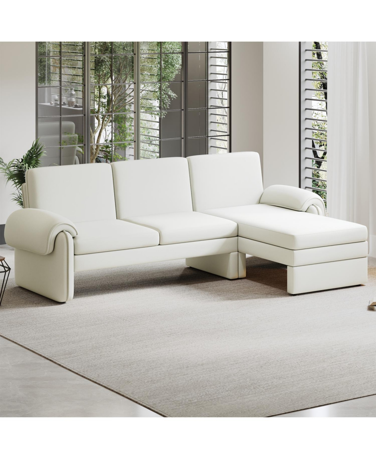 Streamdale Furniture 94" Convertible Futon Sofa Bed Chaise & Pillows