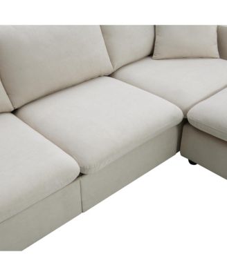  Modern Sectional Sofa, Cloud Couch with Ottoman