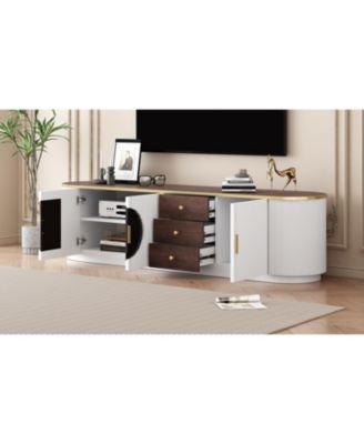 71" Modern TV Stand - 3 Drawers, Shelf & Cabinets