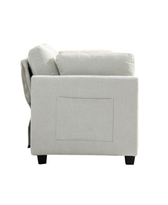 Streamdale 111.42x32.28" 3-Seater Chenille Sofa - Comfy, Cloud-Soft, with Side Pocket