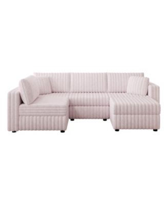Soft U-Shaped Sofa for 4 with Matching Ottoman.
