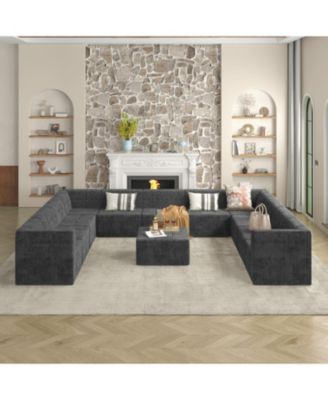 Modern Corduroy Couch Single-Seat Sectional Sofa