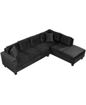 + Sectional Sofa with Storage Ottoman + Fabric (or Leather, if specified) + Storage Feature + Sofa Set