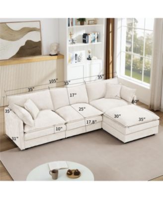 Modular 105 Inch L Shaped Couch for Living Room