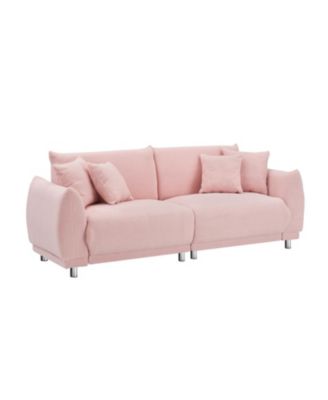 Pink Teddy Fleece Sofa with Pillows