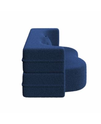 Teddy Fabric Foam Sleeper Sofa Bed with 2 Pillows