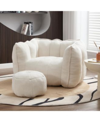 Soft Bean Bag Chair with Footstool